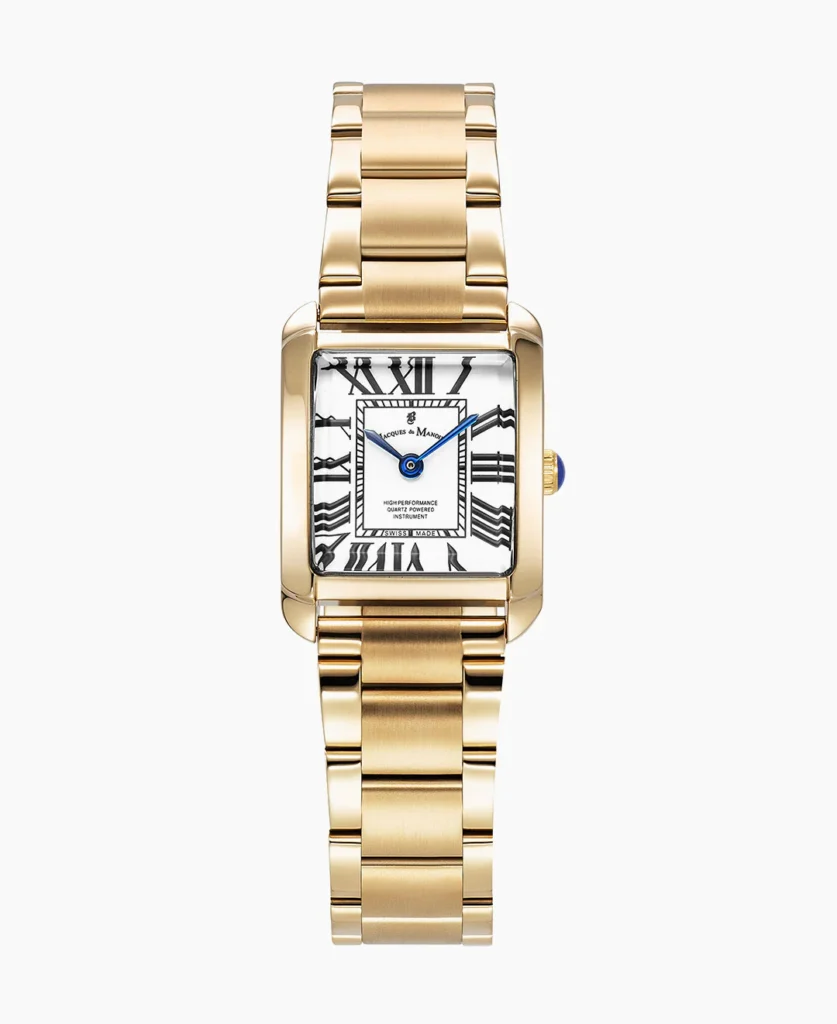 Emily 22x19mm Two hands Gold tone White dial Stainless steel swiss watch