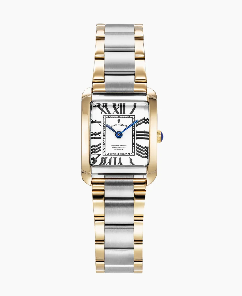 Emily 22x19mm Two hands Two tone White dial Stainless steel swiss watch1
