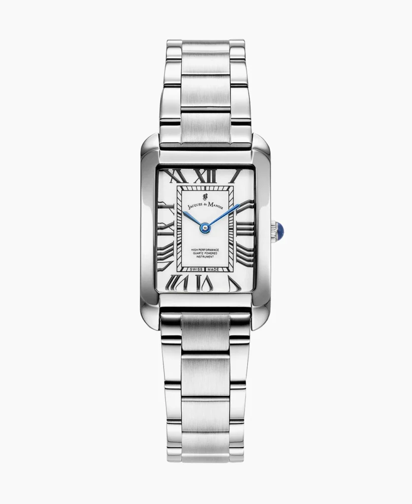 Emily 23x35mm Two hands Silver tone White dial Stainless steel swiss watch