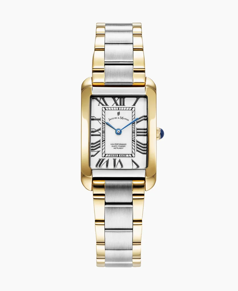 Emily 23x35mm Two hands Two tone White dial Stainless steel swiss watch