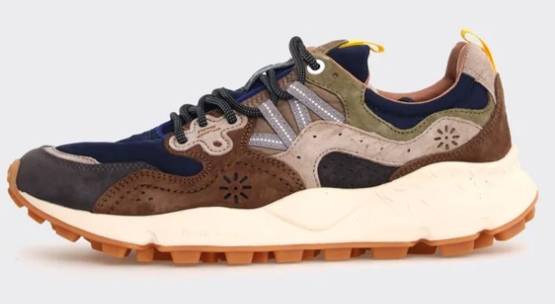 Flower Mountain Sneakers Yamano 3 Suede Nylon Dark Grey Brown