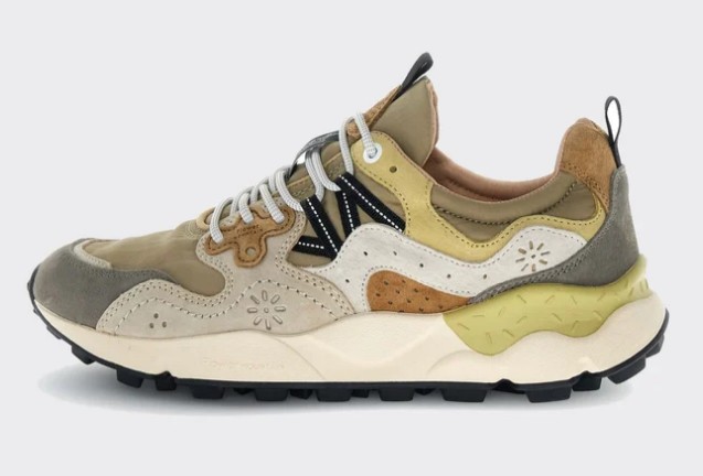 Flower Mountain Sneakers Yamano 3 Suede Nylon Mud Taupe Milk