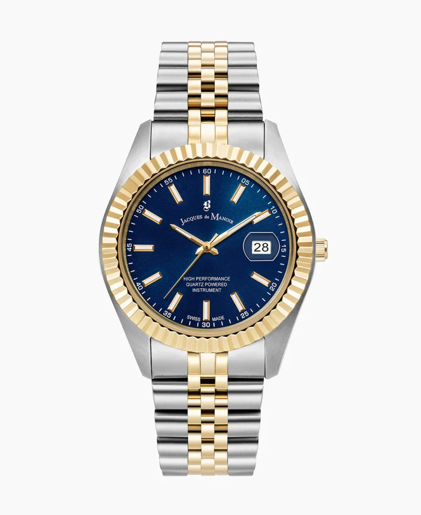 Inspiration Business 40mm Three hands Date Two tone Blue dial Stainless steel swiss watch