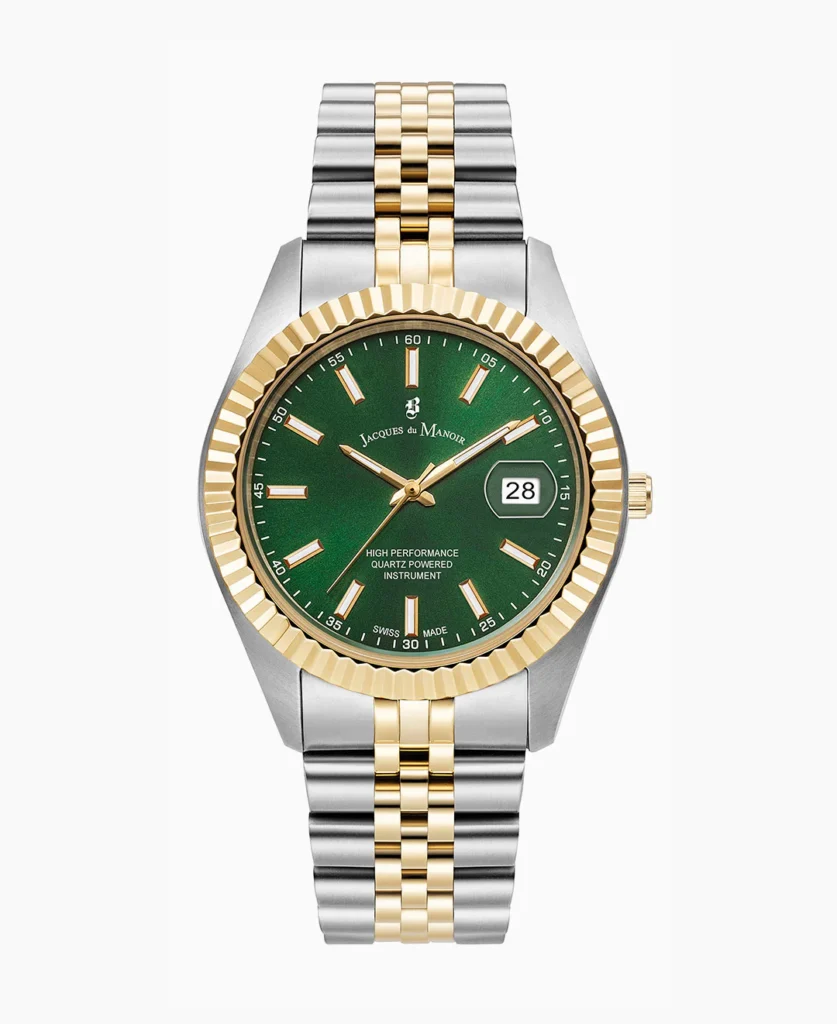 Inspiration Business 40mm Three hands Date Two tone Green dial Stainless steel swiss watch