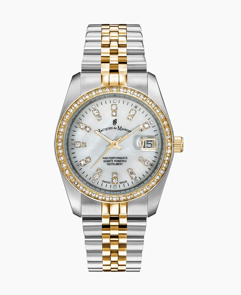 Inspiration Elegance 36MM Three hands Date Two tone White dial Stainless steel swiss watch