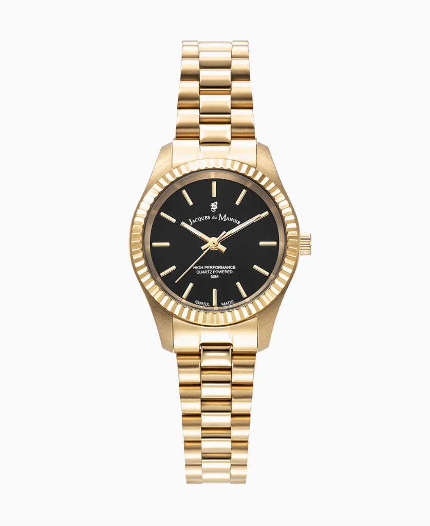 Inspiration Prime 26mm Three hands Gold tone Black dial Stainless steel swiss watch1