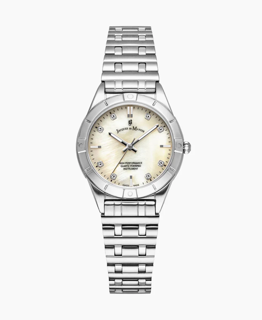 Leonie 29mm Three hands Silver tone White dial Stainless steel swiss watch