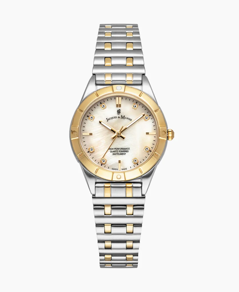 Leonie 29mm Three hands Two tone White dial Stainless steel swiss watch