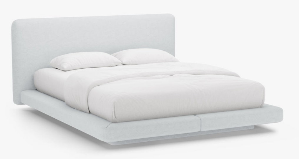 Letto imbottito Linea in tessuto strutturato Moly – 160×200 cm