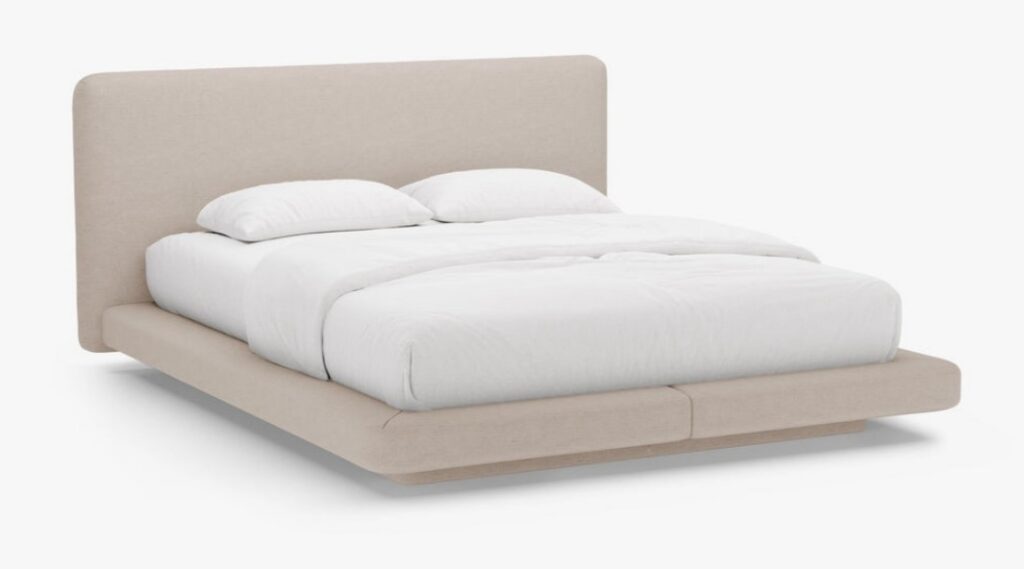 Letto imbottito Linea in tessuto strutturato Moly – 180×200 cm