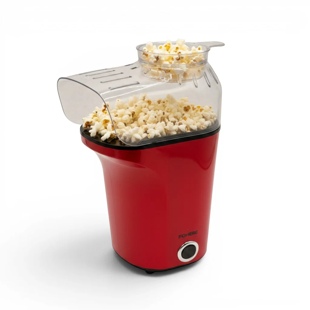 Macchina per popcorn ad aria calda 1400W, capacità 120 g (≈4 L)