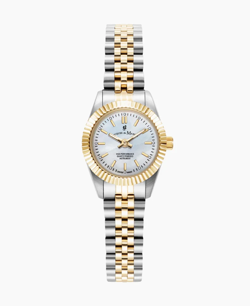 Mini Inspiration 22mm Two hands Two tone White dial Stainless steel swiss watch