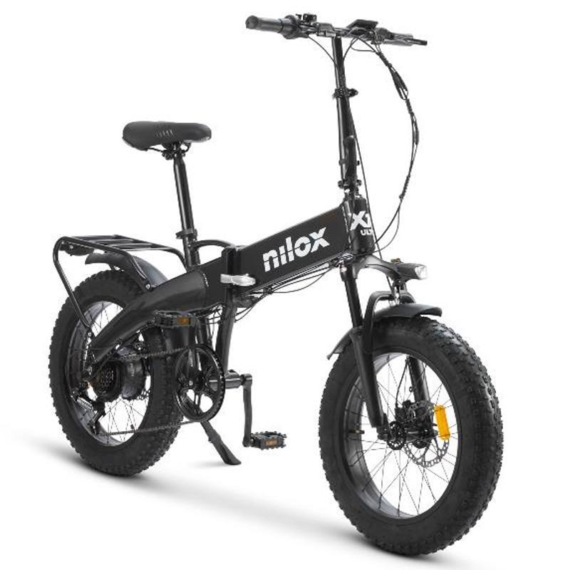Nilox x10 ultra fat bike telaio pieghevole ruote 20 x 4 motore 250w freni disco batteria estraibile 36v 13ah aut. 90km cambio shimano 6 marce (nxebx10ultra)