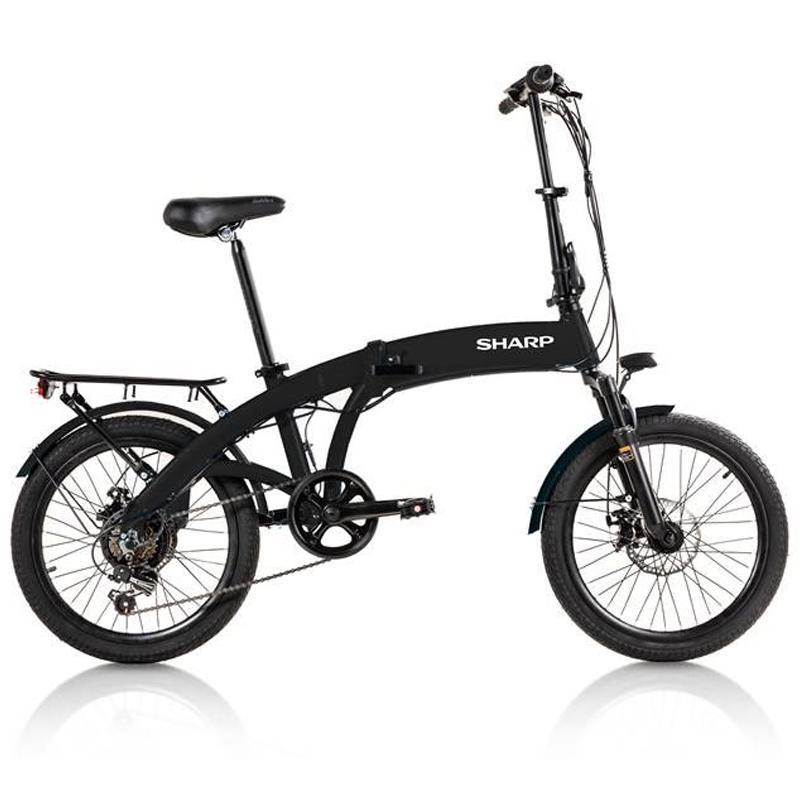 Sharp brno (bk bm04e b) foldable e bike (nera) bicicletta elettrica ruote 20x2.25 motore 250w 36v batteria 36v 10ah certificata telaio in alluminio autonomia fino ad 45km