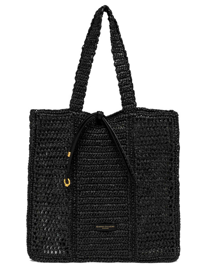 Shopper Bag Nefili in paglia nera Donna BS11955 COMM STR CRCH