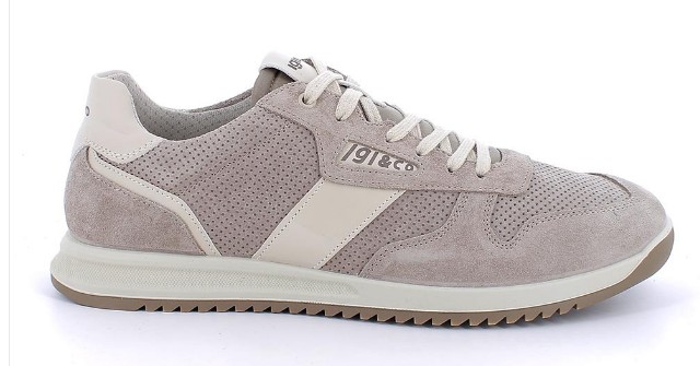 Sneakers da uomo beige con lacci5