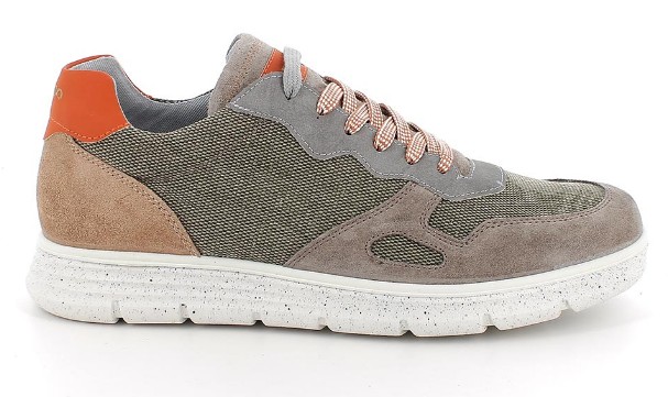 Sneakers da uomo verde e beige con lacci