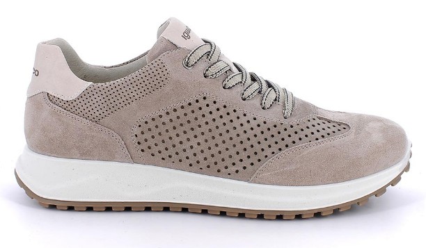 Sneakers da uomo verde e beige con lacci1