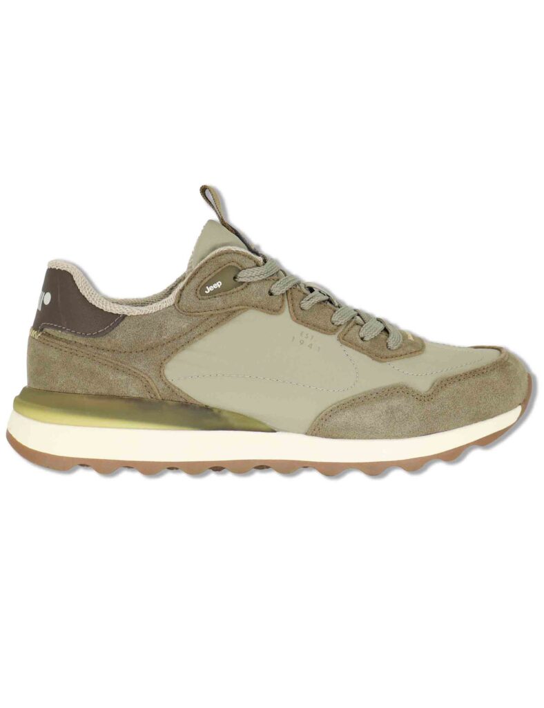 Sneakers uomo Jara in pelle e nylon kaki Uomo JM61020A