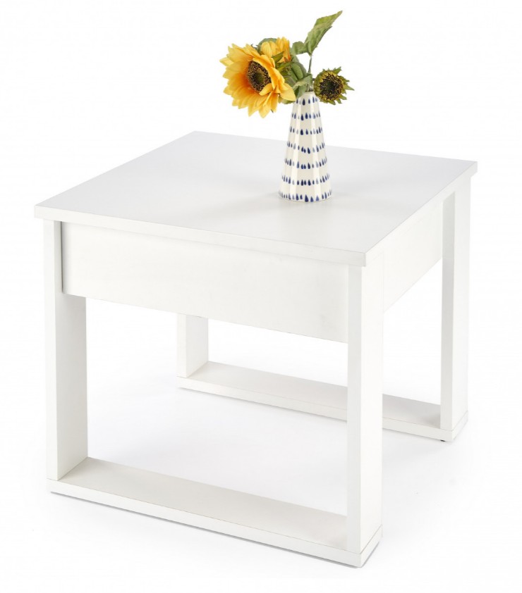Tavolino da caffè quadrato Nea bianco – 60×60 cm