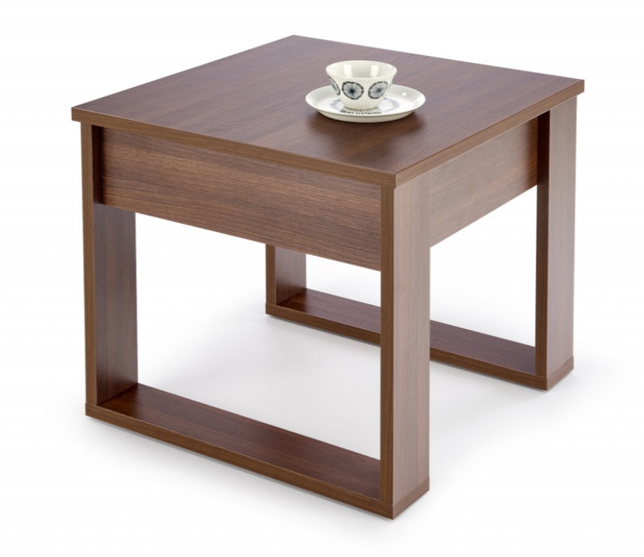 Tavolino da caffè quadrato Nea noce scuro – 60×60 cm