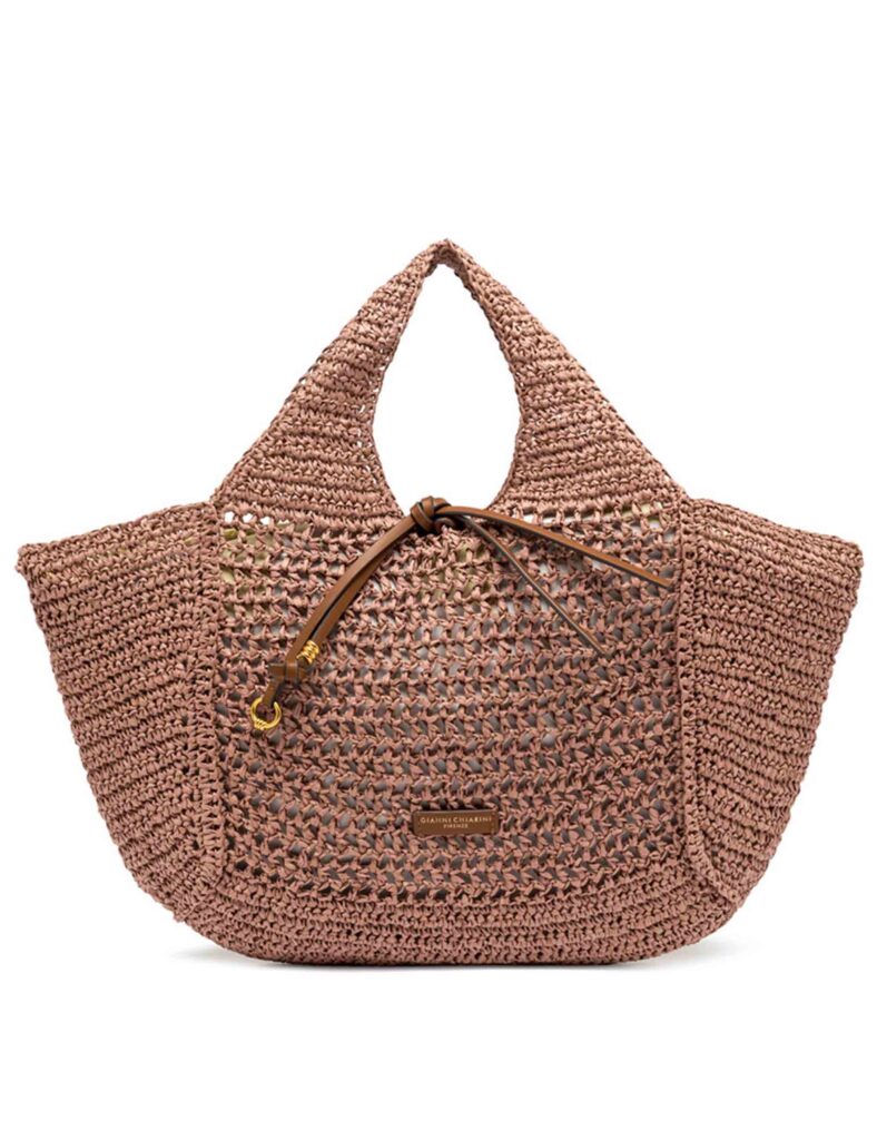 Tote bag Nefeli in rafia verde con cordoncino Donna BS11953 COMM STR CRCH