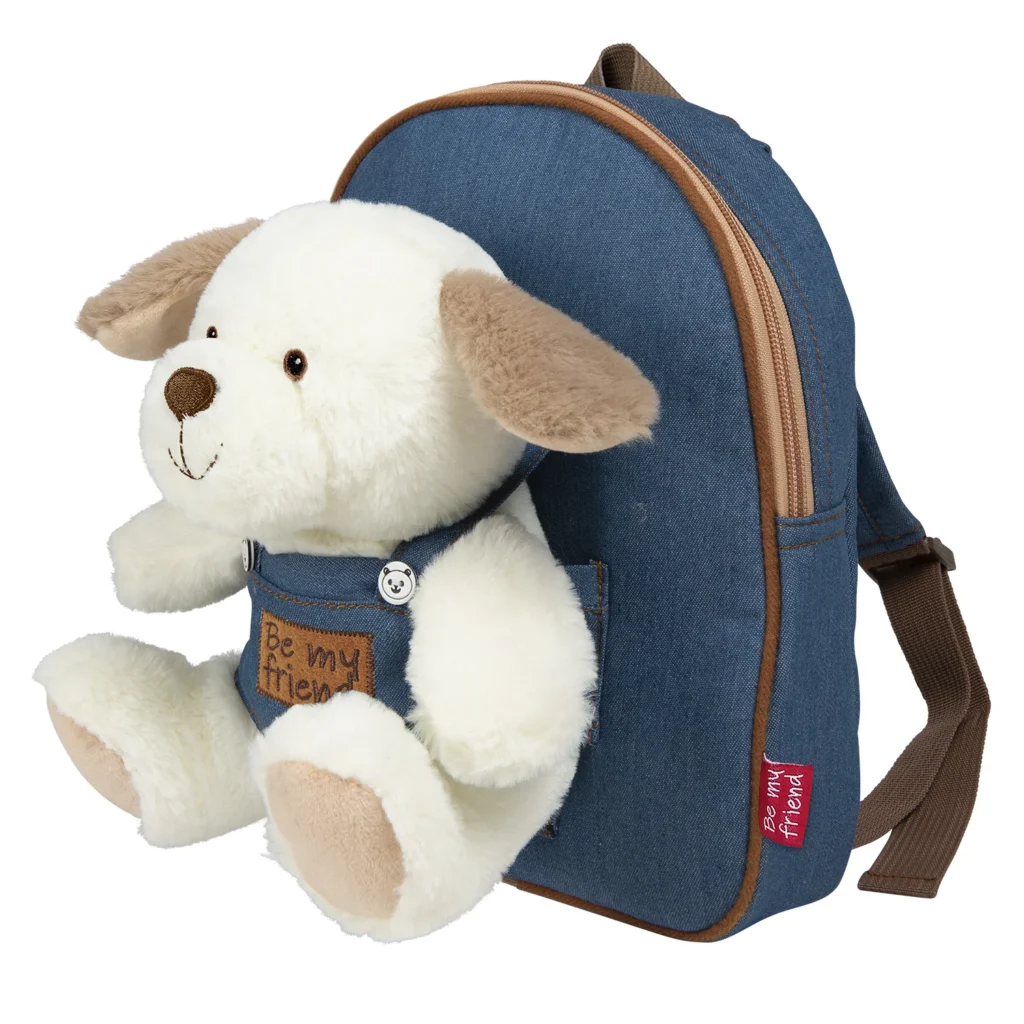 Zaino in Denim con Peluche
