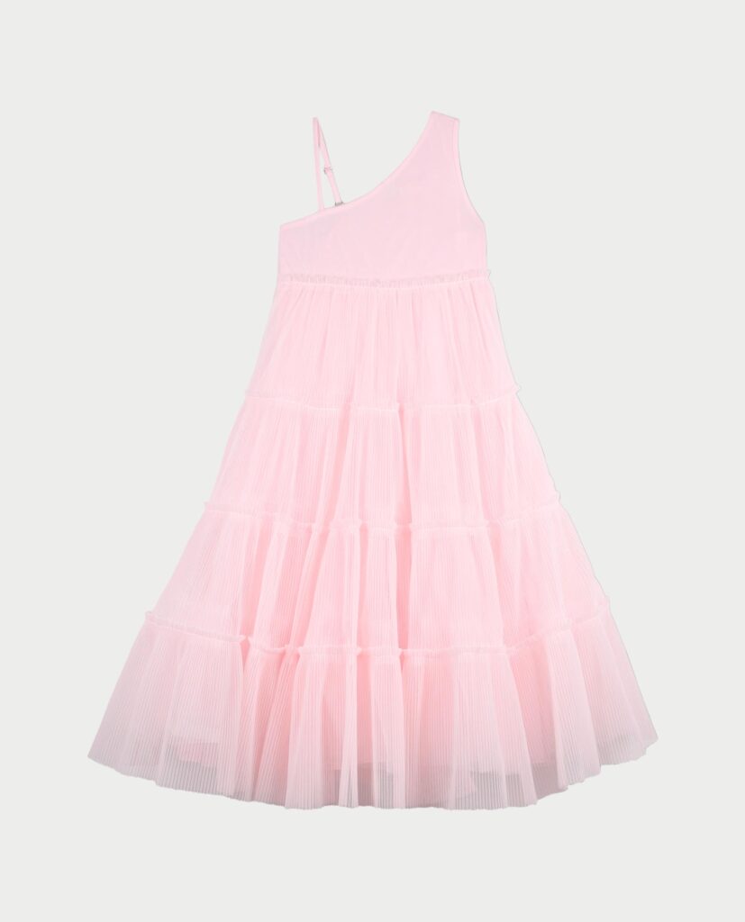 Abito Cerimonia Tulle Plissettato Glitterato