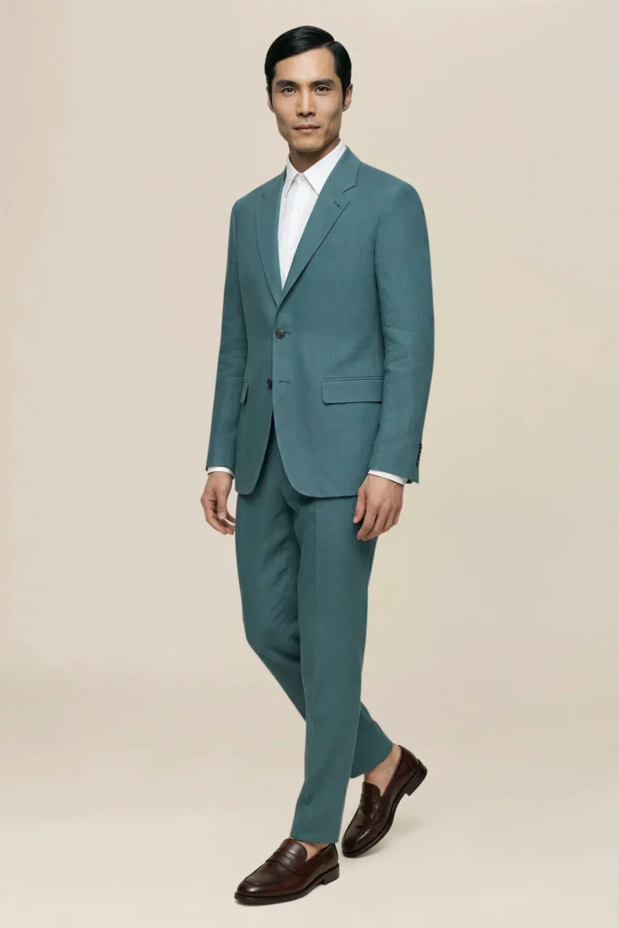 Abito uomo monopetto 100% lino regular fit