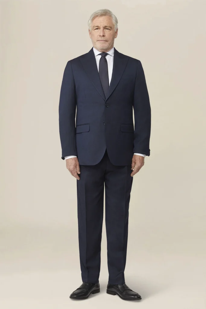 Abito uomo monopetto in tessuto a grisaglia regular fit