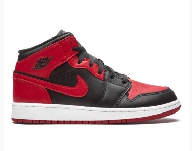 Air Jordan 1 Mid Banned rosso nero unisex