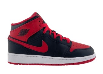 Air Jordan 1 Mid nero rosso ragazzo unisex
