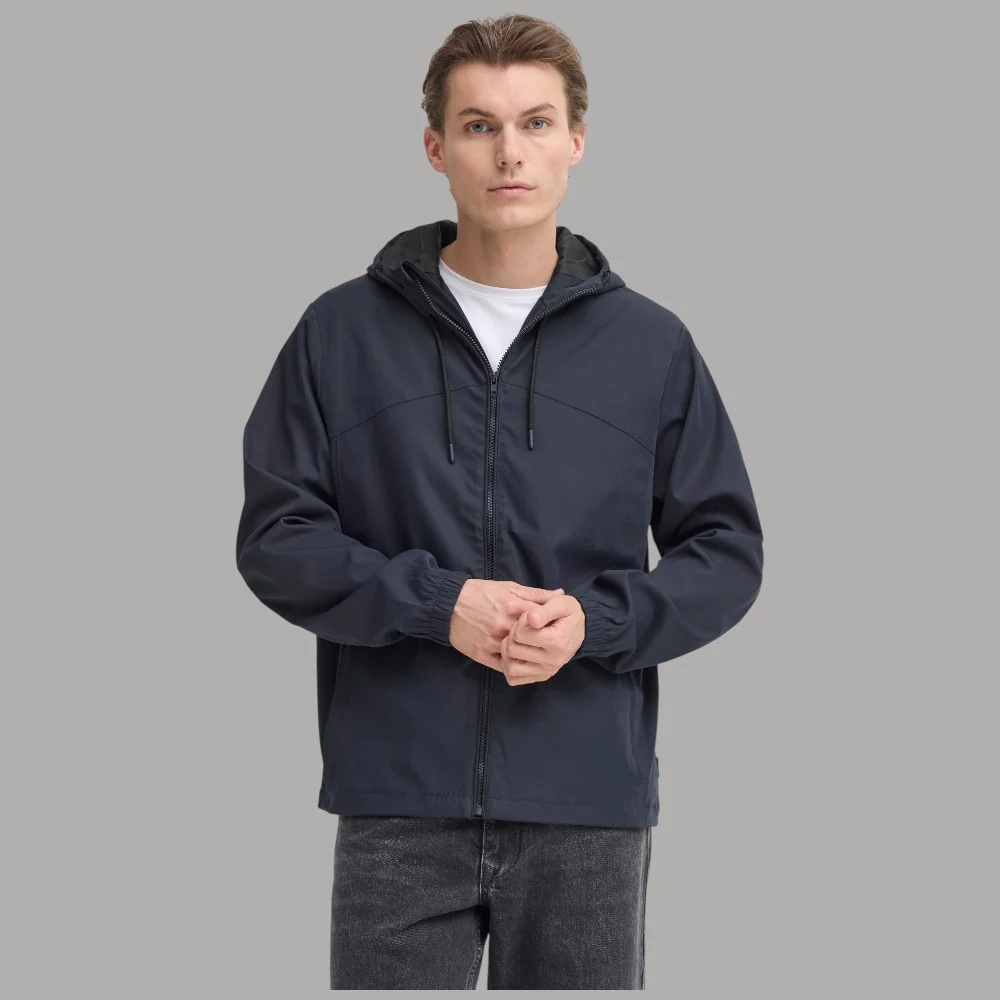 Blend giacca primaverile EFI HOOD giubbino uomo con cappuccio e zip blu