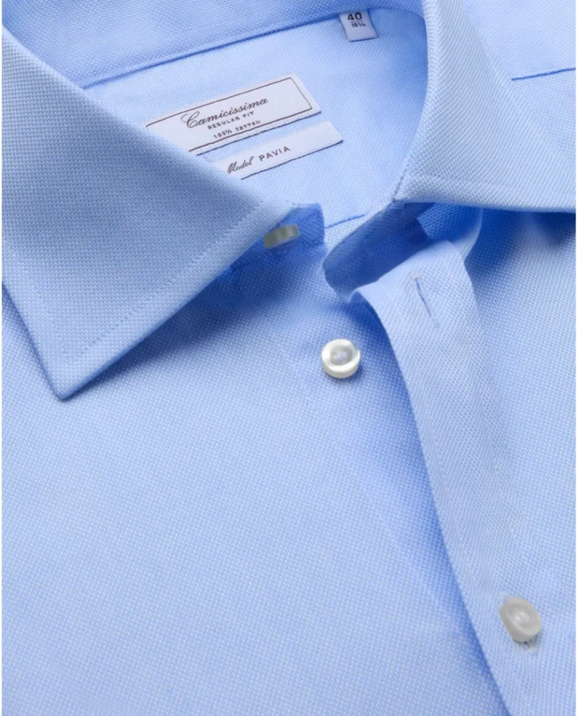 Camicia permanent royal oxford azzurra regular pavia francese