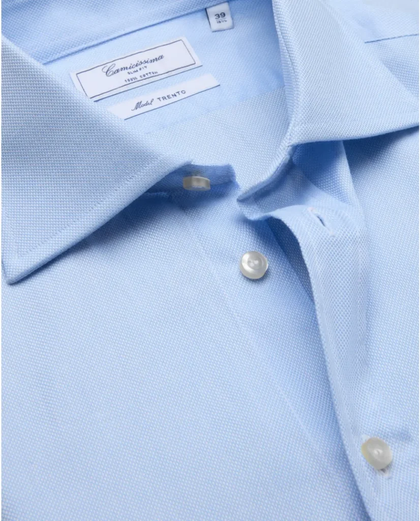 Camicia permanent royal oxford azzurra slim trento francese