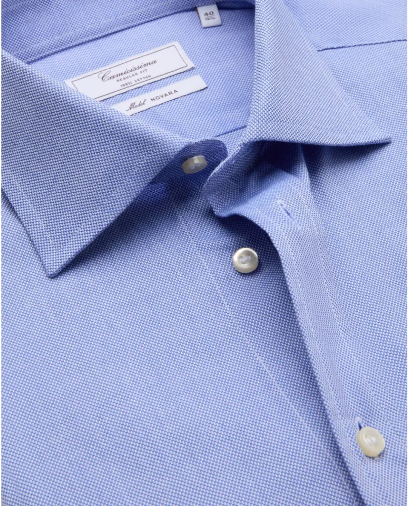 Camicia permanent royal oxford celeste regular novara francese