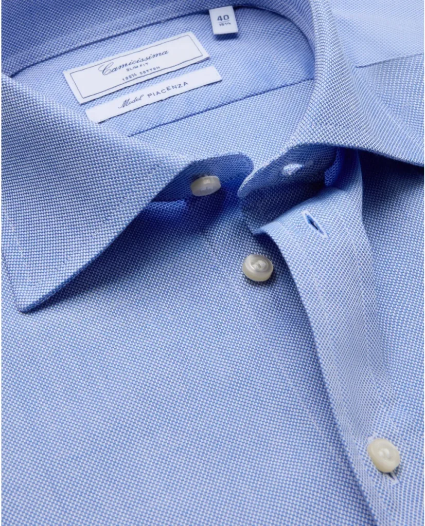 Camicia permanent royal oxford celeste slim piacenza francese