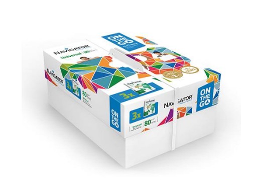 Carta A4 Navigator Universal On the Go per stampe di alta qualità bianca 80 g mq conf. 3 risme