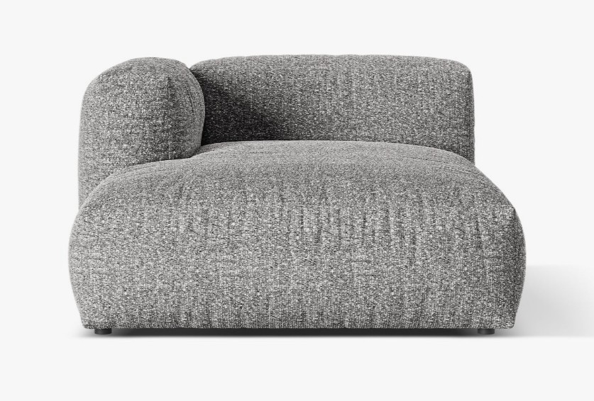Chaise longue Martina in Bouclé Baloo – L176cm