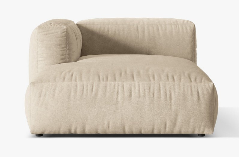 Chaise longue Martina in velluto – L176cm