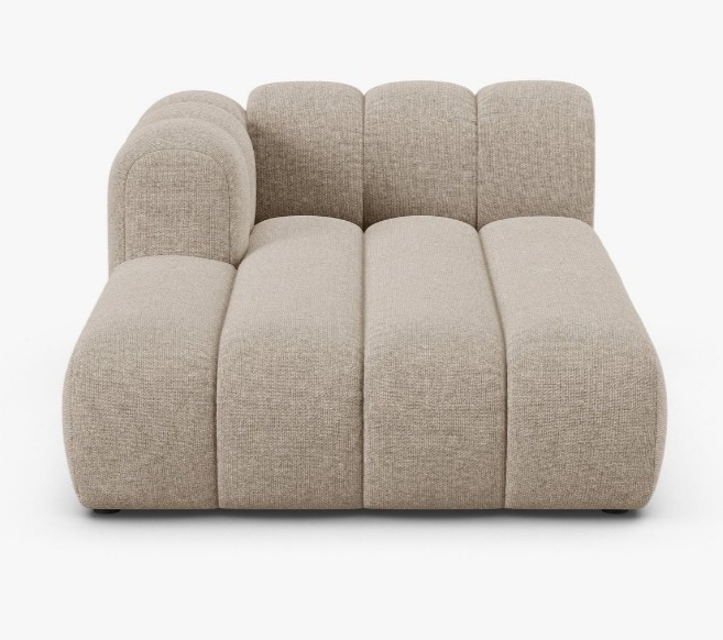 Chaise longue modulare Lupine in tessuto strutturato – L177 cm