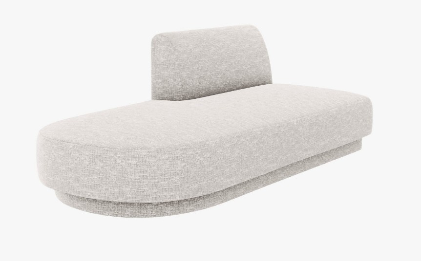 Chaise longue modulare Miley in tessuto – L158 cm