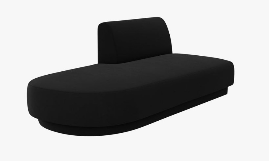 Chaise longue modulare Miley in velluto – L158 cm