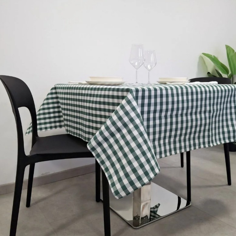 DAMINA Tovaglia Antimacchia 140 x 140 Quadretti verde