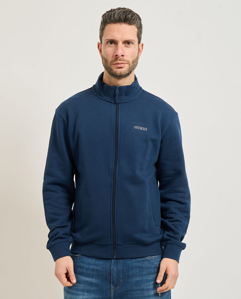 Felpa Guess uomo con zip integrale