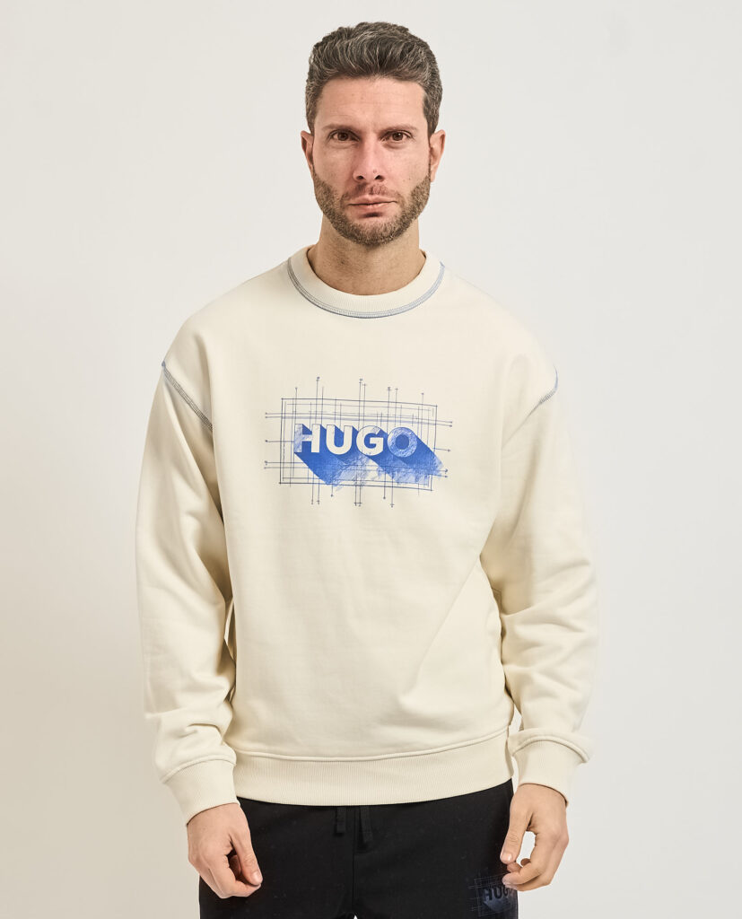 Felpa Nothalic uomo di Hugo con cuciture a contrasto