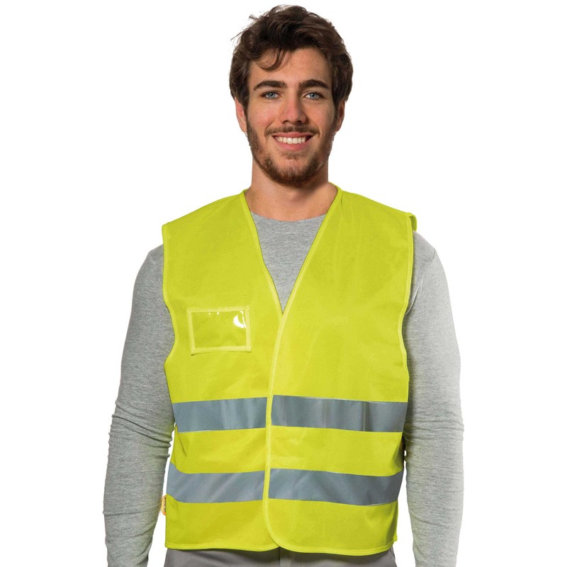 Gilet da lavoro Logica HV014 ad alta visibilità con porta badge e astuccio (tg. unica)