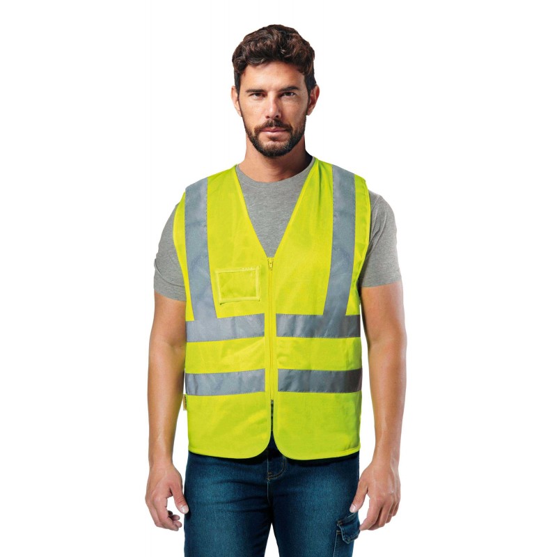Gilet da lavoro Logica HV015 con bande rifrangenti ad alta visibilità (tg. S 4XL)