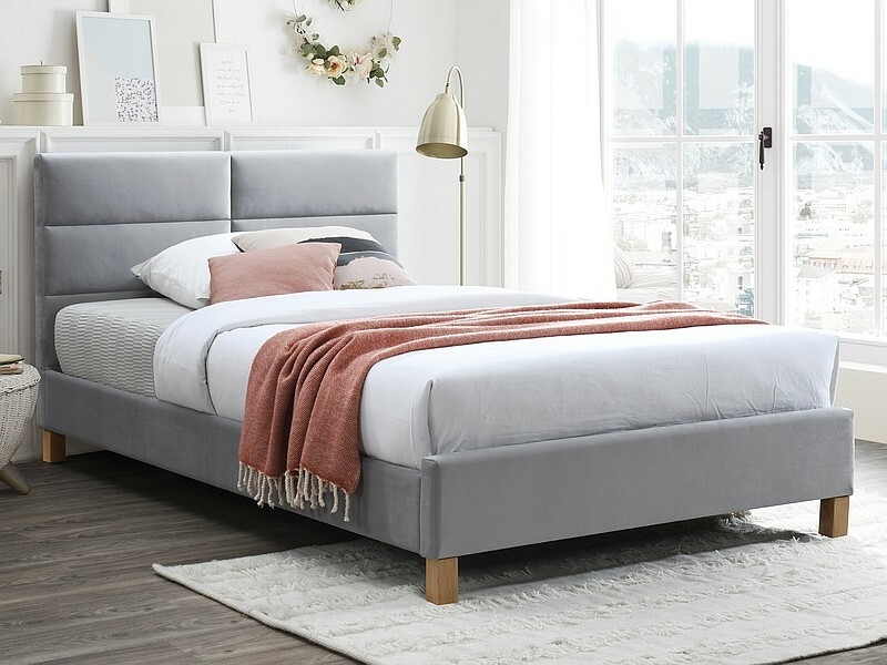 Letto Sierra Velvet grigio chiaro – 120×200 cm