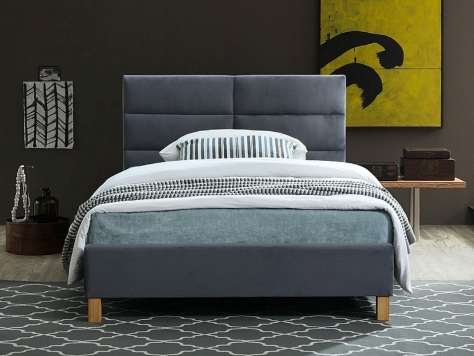 Letto Sierra Velvet grigio – 120×200 cm